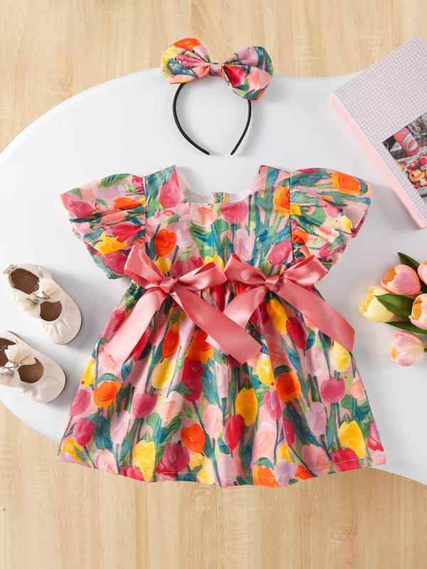 樂天商城 - 女児 ドレス ベビー 女の子 プリンセス スカート 夏服 綿 薄手 接触冷感 Aライン 花柄 ピンク系 かわいい 軽量 通気性 伸縮性 外出着 普段使い 春夏 女児服 トップス ワンピース 女童 赤ちゃん 園芸風 韓風 安全 A級 0-4歳 新生児