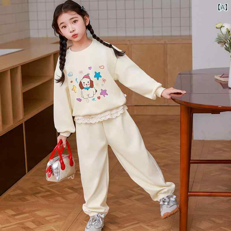 女児 キッズ 春秋 長袖 フーディー セット トップス ロングパンツ コットン混紡 柔軟 かわいい 花柄 フリル 韓国風 セットアップ ベビー 幼児 女の子 普段使い 軽量 伸縮性 米色 ピンク グレー 80cm 90cm 100cm 110cm 120