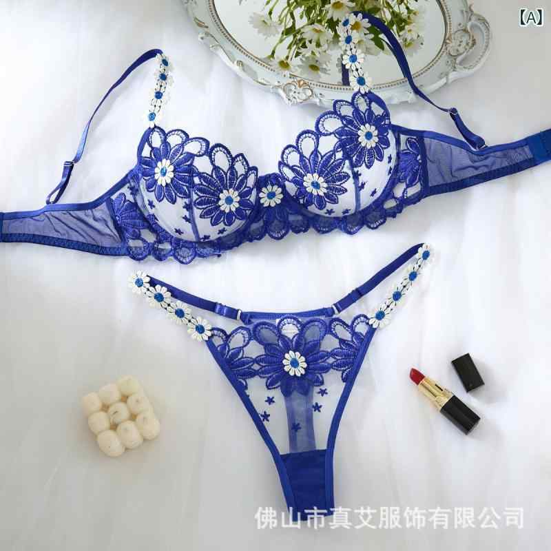 レディース 情趣下着 セット セクシー 透け感 超薄 花柄刺繍 三点式 インナー コスプレ 学生服 かわいい少女 舞踏会ドレス メイド服 バ..
