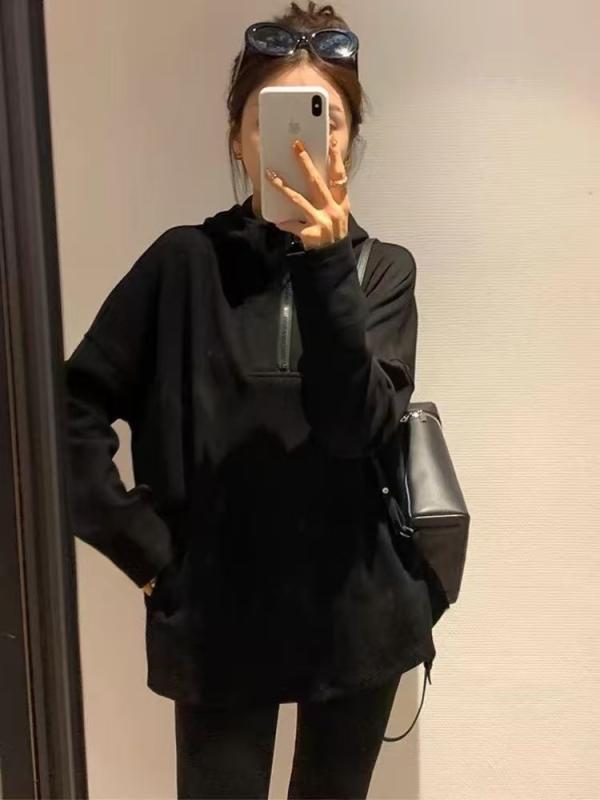 ・スタイル: 日韓休闲,簡約風・カテゴリ: スウェット/フリース・組み合わせ: 単品・フィット: 通常・着丈: 普通(50cm<着丈≤65cm)・袖丈: ノースリーブ・袖型: 通常袖・ネック: フード付き・人気要素: 無地,ジッパー・素材名: ドイツ絨・主素材: ポリエステル(ポリエステル繊維)90%（含）-95%（不含）・カラー展開: 杏色,黒,ワインレッド・サイズ展開: S,M,L,XL,XXL・対象性別: 女性