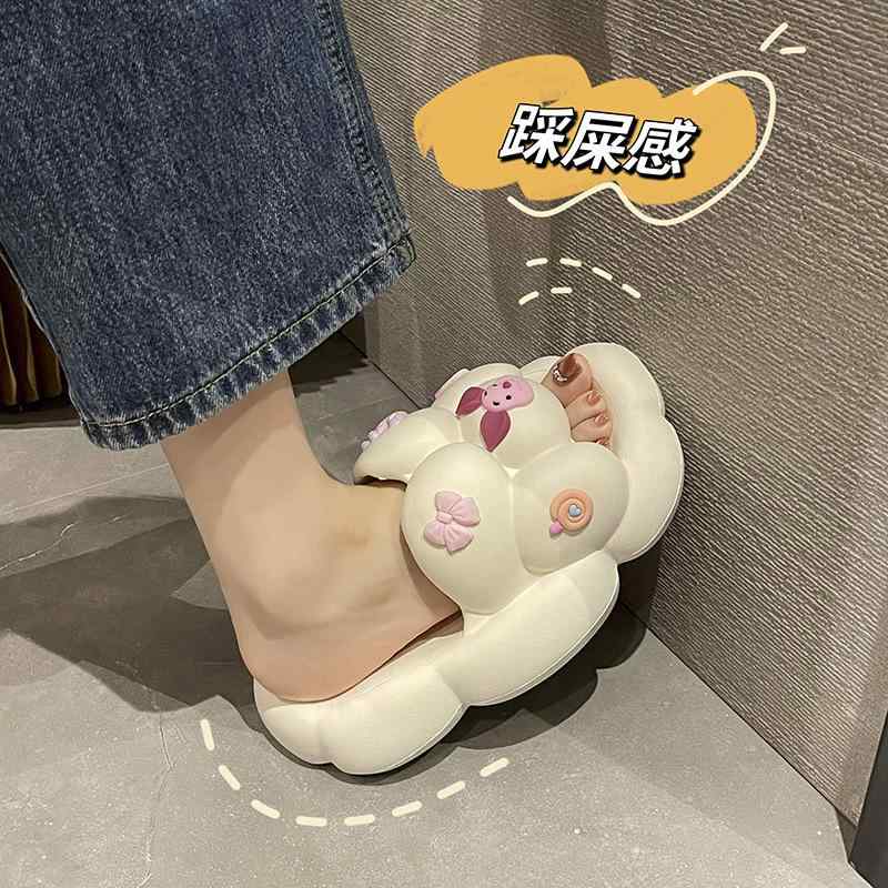 サンダル 女性用 厚底 かわいい ピンク ホワイト ブラック EVA素材 丸トゥ 夏用 ビーチ 室内 屋外 防滑 軽量 履き心地 涼しい 普段使い カジュアル ビッグサイズ