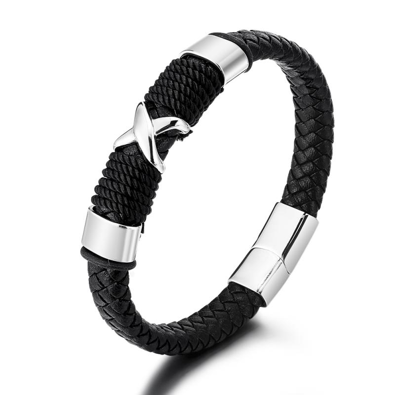 Men'S Accessories - メンズ 手首アクセサリー 手編み ステンレス ステンレススチール チタン チタンスチール 銀色 銀 幾何学 幾何形状 シンプル ミニマル 通勤 通勤用 ビジネス 普段使い 個性 個性的 トレンド 人気スタイル 軽量 耐久性 メンズ用 メンズアクセサリー