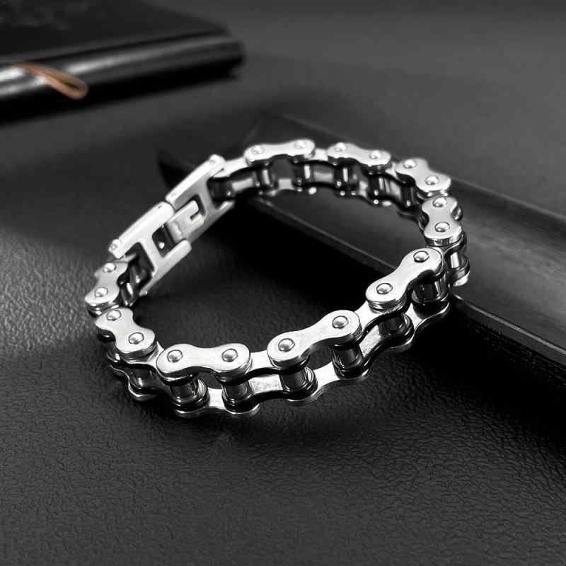 Other , Materials - メンズ 手链 アクセサリー チタン鋼 チェーン デザイン ロック スタイル 機車 モチーフ 幾何学 形状 ヒップホップ 個性派 ゴールド カラー ブラック 間色 スチール 色 長款 短款 選択可能 旅行 記念 ギフト 向き