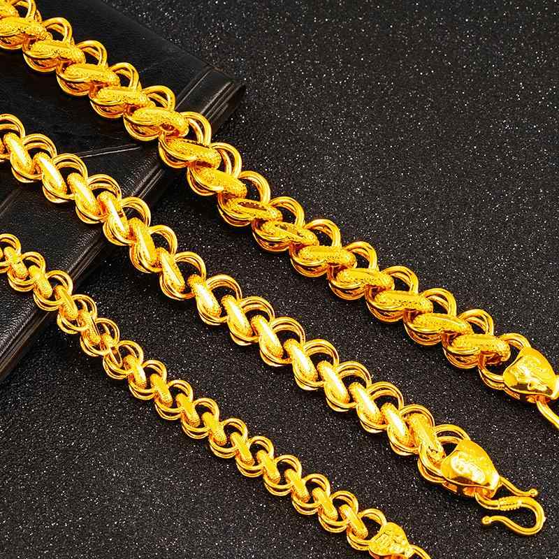 メンズ レディース 手首アクセサリー 24k風 ゴールド 麻花 チェーン ブレスレット ユニセックス シンプル ファッション 通勤 普段使い 軽量 銅 電気メッキ加工 チェーン デザイン ゴールドカラー 春夏 かわいい ラッキーアイテム 8mm 10mm