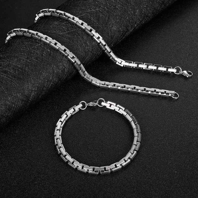 Other , Materials - メンズ ネックレス ステンレス チェーン ユニセックス アクセサリー 方形 ギザギザ模様 手工 幾何学 デザイン 復古 スタイル 個性 耐久 不変色 人気 ミドル ネックレス 冬 シーズン 欧米 風