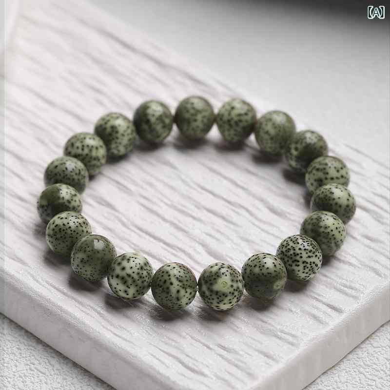 Other , Materials - 菩提子 手串 手链 女性用 男性用 緑陰皮 星月菩提 高抛石 玉素材 高密度 文玩 仏珠 9mm 13x9mm 国風 手工 緑 青花瓷 素圈 開片 老星月 算盤珠 個人礼品 通勤 普段使い 軽量 夏 2024