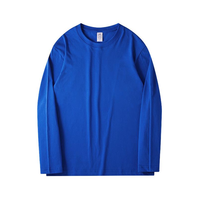 長袖Tシャツ メンズ 秋 純棉 丸首 直筒 長袖 白色 透気性 耐摩耗 保暖 無帽 普通厚 韓風 幾何プリント 免アイロン 休闲 成人 青少年向け