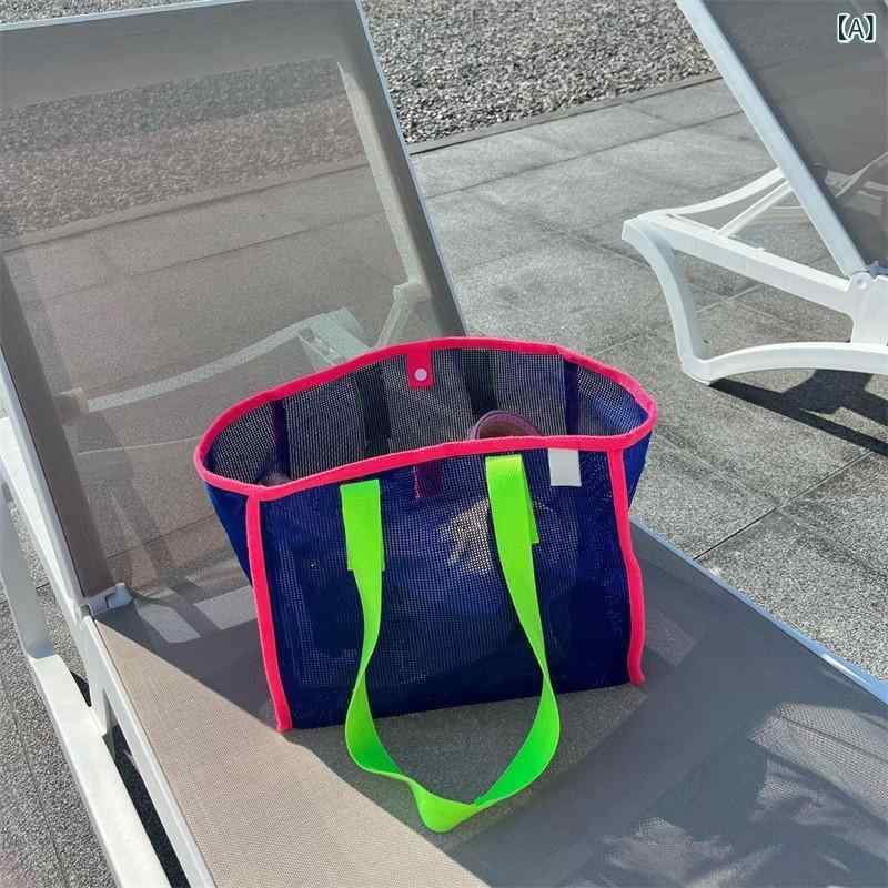 子供用 旅行 収納 バッグ メッシュ 切り替え 大容量 肩掛け 洗漱 玩具 収納 ポーチ...