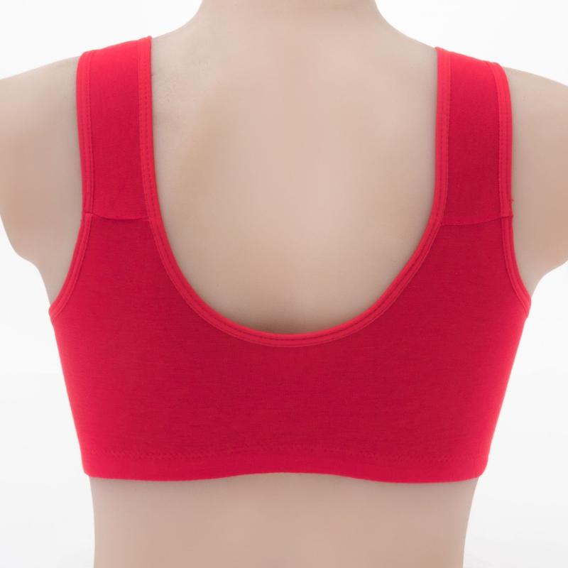レディース 純棉 背心式 ブラジャー 無ワイヤー ワイヤレス ソフト コットン インナー 女性用 トップス インナーウェア 吸汗 防走光 副乳収納 全カップ 超薄 固定肩紐 前ホック 赤 紫 ベージュ 紫芋色 大きいサイズ 伸縮性 快適 コットン100%