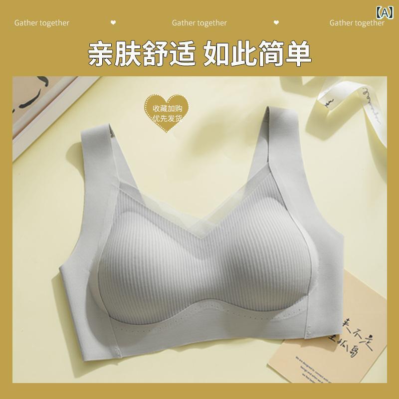 乐天商城 - 女性用 ワイヤレス スポーツブラ 背心式 調整型 3/4カップ 薄型カップ 固定肩ストラップ 無痕 集める 引き上げる 上持ち 防下垂 副乳収納 美背 快適 ナイロン スパンデックス グレー カーキ ミルクホワイト ブラック 簡約カジュアル 青年向け