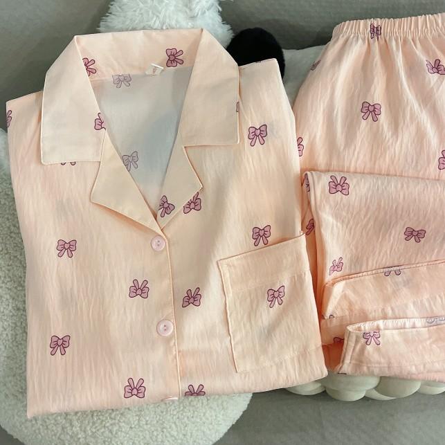 女性用 綿 長袖 寝間着 セット かわいい カード 柄 トップス 長ズボン 居家 快適 伸縮性 春夏 秋冬 通年 室内着 ゆったり フィット コットン 素材 動物 プリント ポップ デザイン