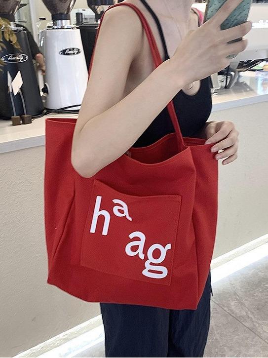 トートバッグ レディース キャンバスバッグ アルファベット ショルダー 鞄 通勤 通学 おしゃれ かっこいい ストリート カジュアル 軽量 大容量 オールシーズン