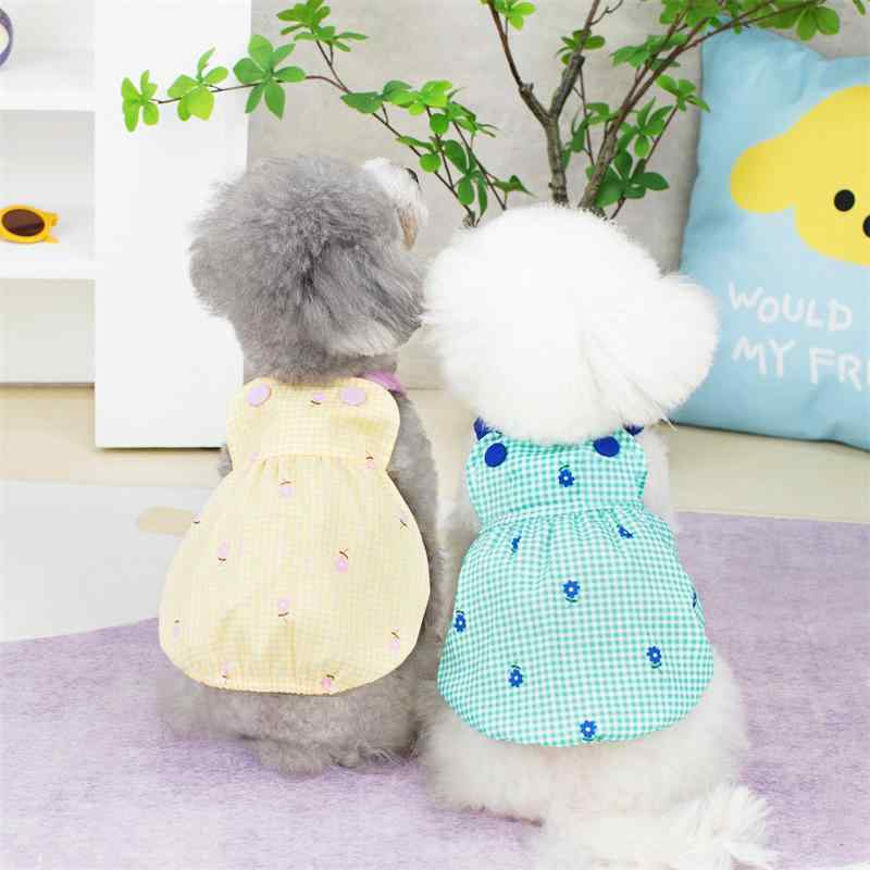 ペット 服 ワンピース 女の子 肩紐付き 水玉柄 ドット柄 部屋着 かわいい 小型犬 中型犬 オールシーズン・カテゴリ: ペット服・スカート