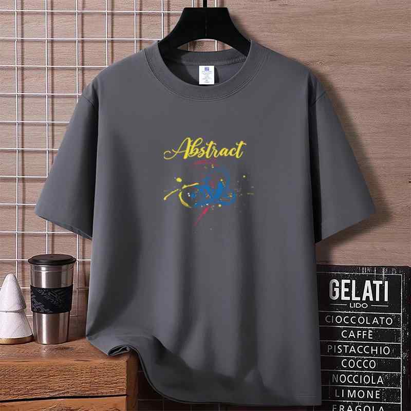 Rakuten - メンズ Tシャツ 短袖 トップス コットン 100% プリント 直筒 ルーズフィット 無地 丸首 セットインスリーブ 普通厚 通気性 軽量 白色 カラフル 自然風景柄 学生 青年 カジュアル 普段使い 部屋着 春夏 秋冬 通年