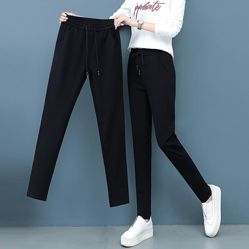 Other - レディース ハーレムパンツ ブラック 九分丈 高腰 ゆったり ワイドレッグ ポリエステル 薄手 接触冷感 吸湿速乾 ポケット 付き 気質 通勤 スタイル 都市風 カジュアル 普段使い 春秋 秋冬 対応 軽量 伸縮性 シルエット 強調 ビッグサイズ