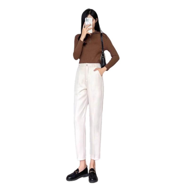 Rakuten - レディース ブラック 直筒パンツ 春秋 女性用 九分丈 仕事用 西裤 トップス ポリエステル 素材 微弾力 ミドルウエスト ペンシルパンツ 小脚パンツ 長ズボン 直筒型 快適 休闲スタイル 日韓風 免烫加工 吸湿速乾 軽量 普段使い 通勤用 ハイウエスト