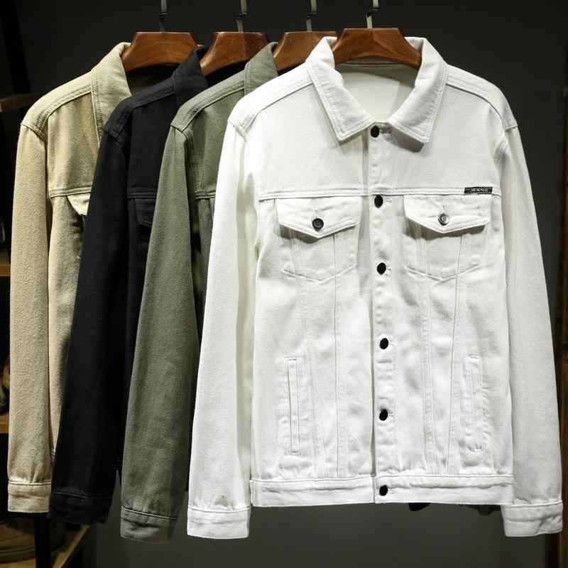 メンズ ジャケット 牛仔 コート 秋冬 男性用 秋 秋物 コットン 綿素材 長袖 翻領 シングルブレスト ルーズフィット ワイドシルエット 防風 耐久性 通気性 吸湿速乾 サイドポケット 多ポケット ストレートヘム 直裾 ミリタリーグリーン カーキ ブラ