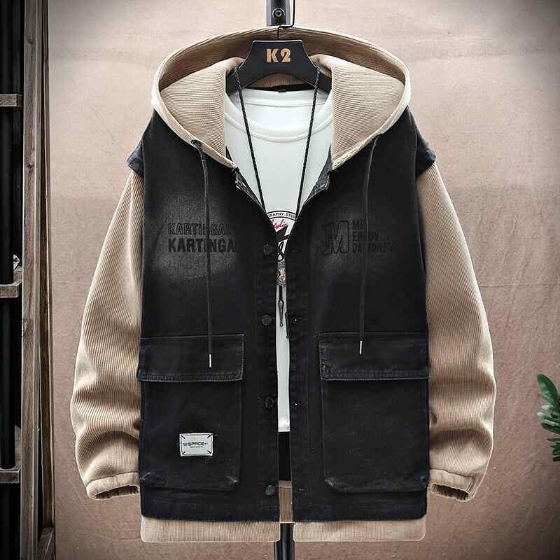 Other Apparel - メンズ コート ジャケット 牛仔 デニム トップス フード付き 長袖 薄手 合体型 耐摩耗 灯芯绒 兔毛 素材 春季 春夏 秋冬 青少年 男性用 ゆったり ルーズフィット 韓国風 カジュアル 普段使い 外穿 ブルー グリーン ブラック