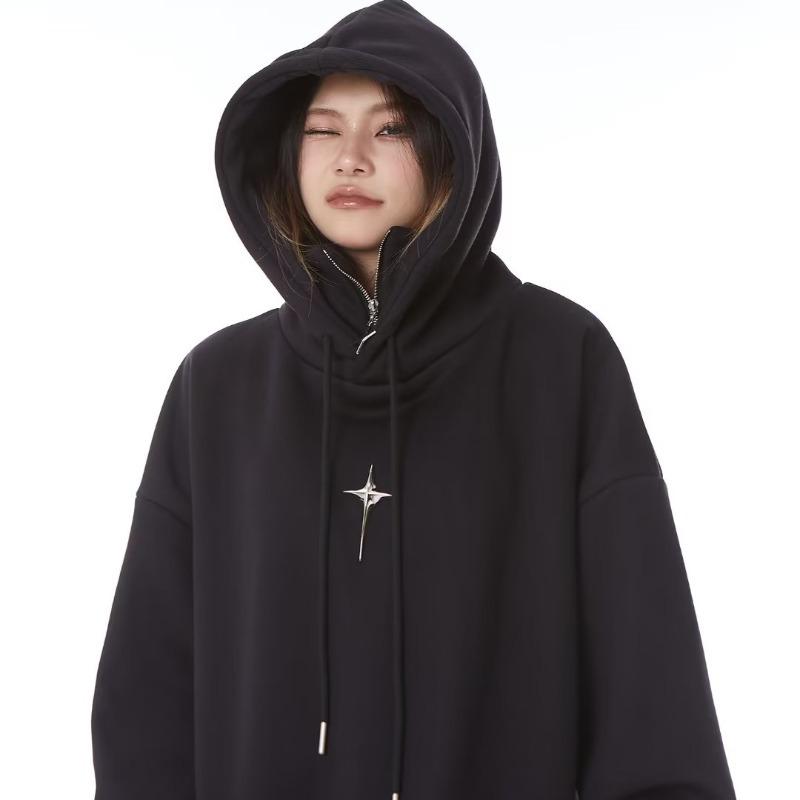 ・カテゴリ: 衛衣/绒衫・スタイル: 都市風・袖丈: 超長袖・袖型: 常规袖・ネックライン: 連帽・主な素材: 腈纶95%以上・カラー展開: ブラック・サイズ展開: M,L,XL,2XL,3XL
