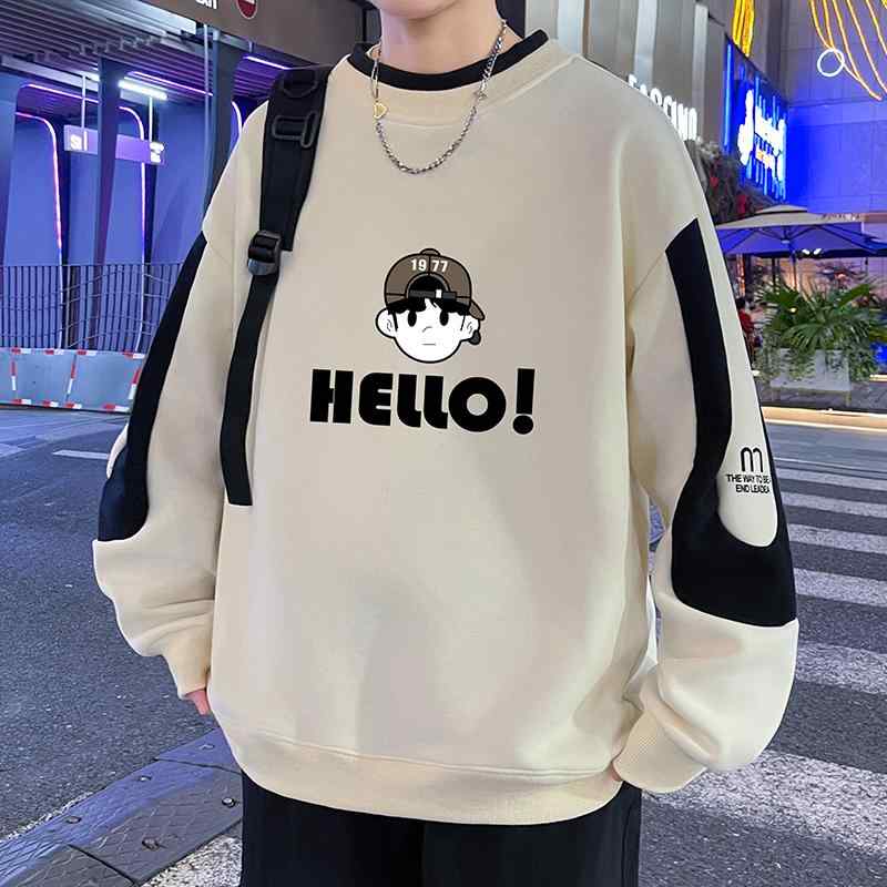 キッズ 男の子 スウェット トップス 長袖 春 春夏 秋 秋冬 ゆったり ワイドシルエット 印花 文字柄 数字柄 免烫加工 軽量 綿混 吸湿速乾 接触冷感 ブラック ブルー ベージュ ライトグリーン 学校 普段使い 外出 部屋着 スポーツ 12-15歳