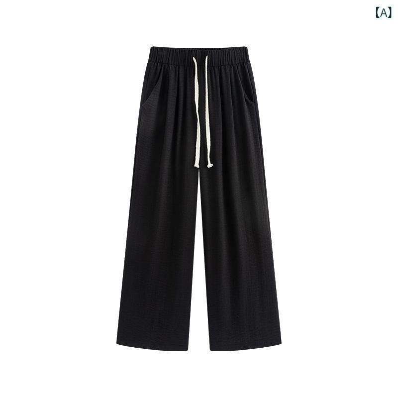 レディース ワイドパンツ 綿麻 接触