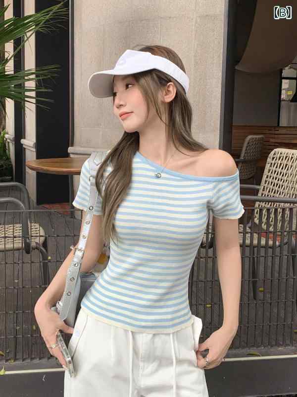 トップス 女性用 夏季 接触冷感 針編み 短袖...の紹介画像3