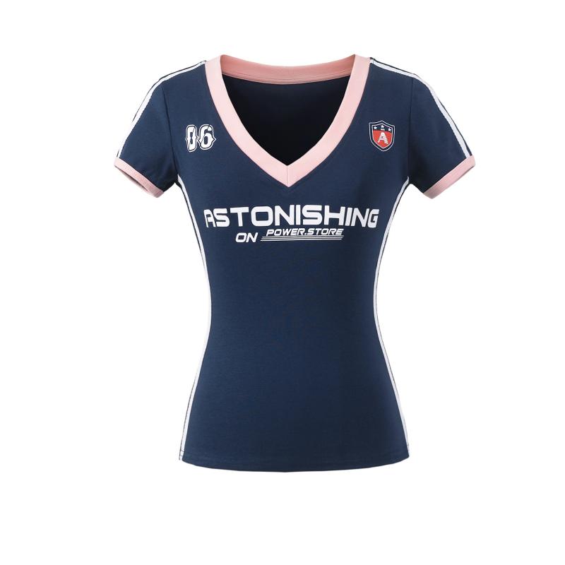 樂天商城 - Tシャツ レディース 短袖 Vネック トップス 切り替え コントラストカラー セクシー スリムフィット ブラック 赤 ピンク ネイビー 私服 春夏 通勤 普段使い 軽量 伸縮性 吸湿速乾 コットン混 ビッグシルエット インナー インナーウェア