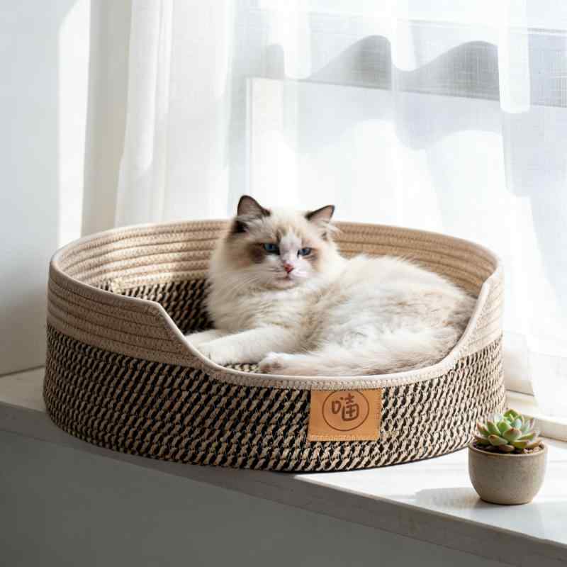 ペットベッド 猫用 犬用 爪研ぎ 涼感 籐編み 手作り 猫ベッド ペットマット 爪とぎ 頑丈 耐久性 ペット用品 夏