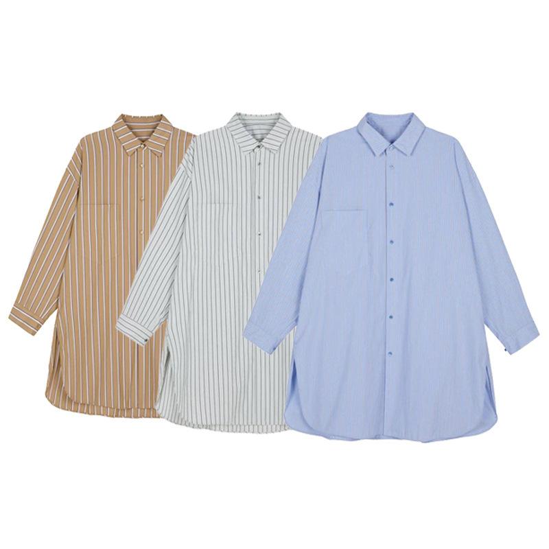 ・主な素材: 綿90-95%・スカート丈: ミディアム・ネックライン: スタンドカラー・袖丈: 長袖・カラー展開: ブルー、カーキ、グレー・サイズ展開: S、M、L・スタイル: 通勤風・カテゴリ: ワンピース