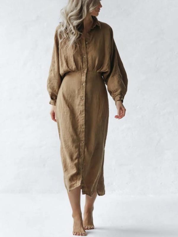 樂天商城 - レディース ワンピース 長袖 長め丈 Aライン Vネック 帯付き ゆったり スリム 法式 復古 綿麻 プリント イエロー 気質 通勤 英倫風 セクシー 辣妹 秋季 オールシーズン 接触冷感 吸湿速乾 軽量 伸縮性 高級感 再生繊維 デニム