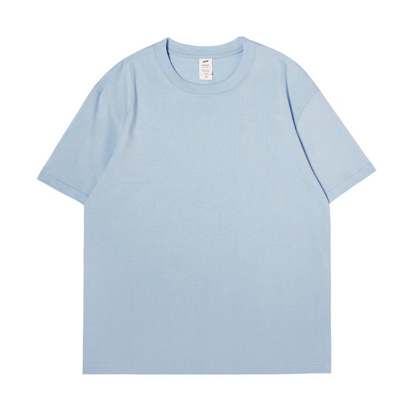 樂天商城 - メンズ Tシャツ 短袖 トップス 精梳綿 100% 純棉 230g 透気性 ゆったり シルエット 丸首 無地 幾何柄 プリント 免烫加工 白色 黒 紺 春夏 春季 夏季 休闲 日常使い ティーンエイジャー 成人 男性用 上衣 潮牌 美式 基礎 流行 青春