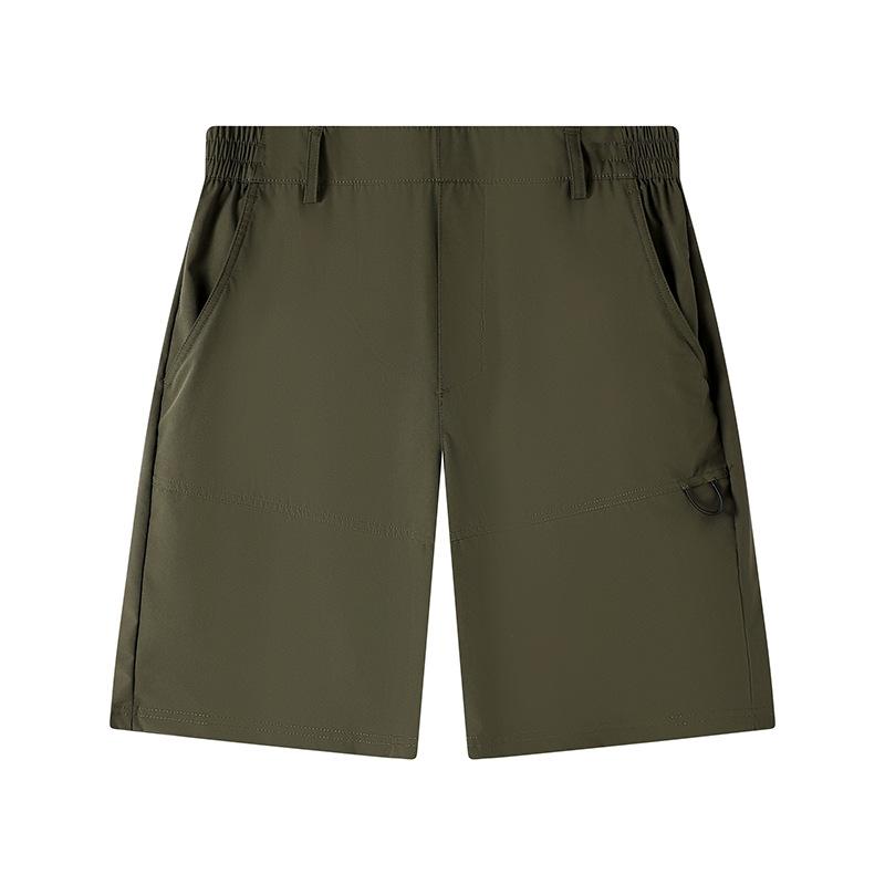 Pants - メンズ 短パン 夏 秋 5分丈 工装 ワイド ルーズ ナイロン ポリエステル 混紡 耐磨 ミッドライズ スタンダードフィット 軍緑 天灰 星空黒 ランニング フィットネス サイクリング 屋外 アクティブ 軽量 通気性 クイックドライ トレンド ストリート