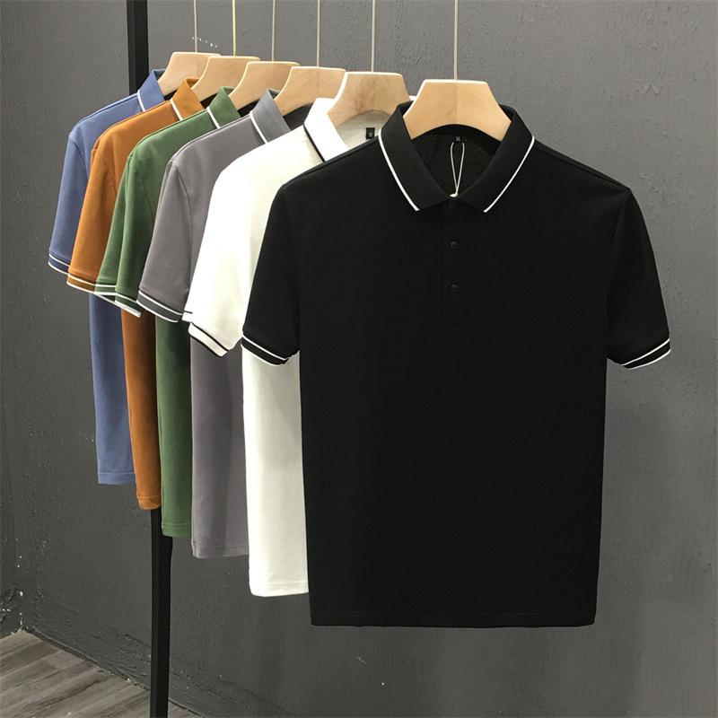 ポロシャツ メンズ 男性用 半袖 接触冷感 鹿の子 ビジネス 普段使い 襟付き Tシャツ トップス カジュアル 無地・スタイル: 商务通勤・袖丈: 半袖・シルエット: 修身型・柄: 無地・特殊工艺: 拼贴/拼接・厚さ: 薄手・生地: 化纤类混纺・主素材成分: 聚酯纤维（90%）・用途: 休闲・カラー展開: T75短袖杏,T75短袖深灰,T75短袖白,T75短袖绿,T75短袖藍,T75短袖黒・サイズ展開: 2XL,3XL,4XL,5XL,L,M,XL・服のディテール: 嵌花・素材機能: 可机洗,耐磨,免烫,色牢度高・カテゴリ: POLO衫