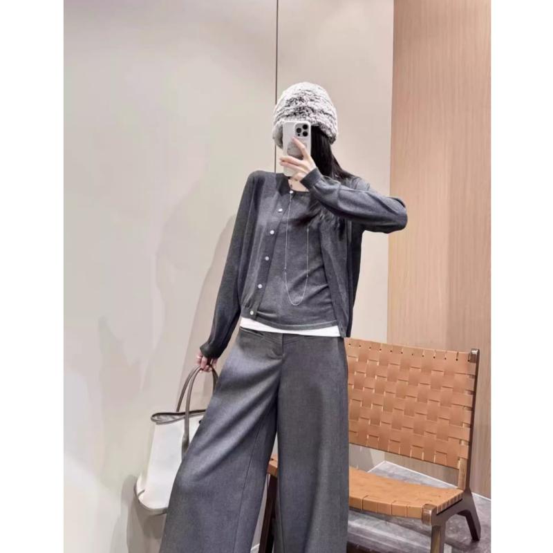 乐天商城 - レディース ワイドパンツ 春夏 グレー 黒 ポリエステル 素材 ハリ感 高級感 微弾力 高腰 ストレート シルエット ロング丈 ゆったり 履き心地 ミディアム厚 ポケット 付き 日韓 カジュアル スタイル 免烫 加工 ゆったり 型 マイクロ フレア