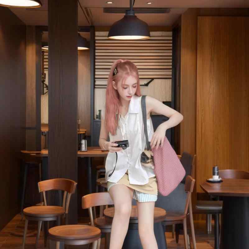 トップス ノースリーブ ベスト シャツ レディース かわいい 襟付き リボン ボタン付き デザイン性 おしゃれ きれいめ カジュアル デイリー