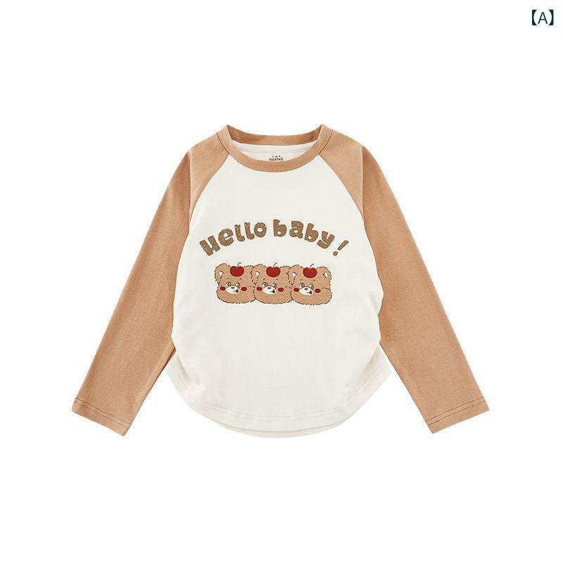 ・カテゴリ: 童Tシャツ・スタイル: 韓版・袖丈: 長袖・柄: 卡通・主な素材: 綿95%・カラー展開: 咖色小熊、浅粉兔子、深粉小熊、紫色兔子、红色樱桃・サイズ展開: 80cm、90cm、100cm、110cm、120cm、130cm、140cm