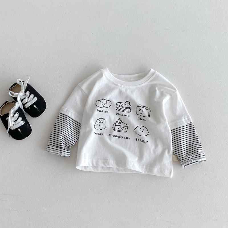 ・カテゴリ: 童Tシャツ・スタイル: 韓版・袖丈: 長袖・主な素材: 綿98%・ネックライン: 圓領・柄: 卡通・カラー展開: 白色・サイズ展開: 73,80,90,100,110,120