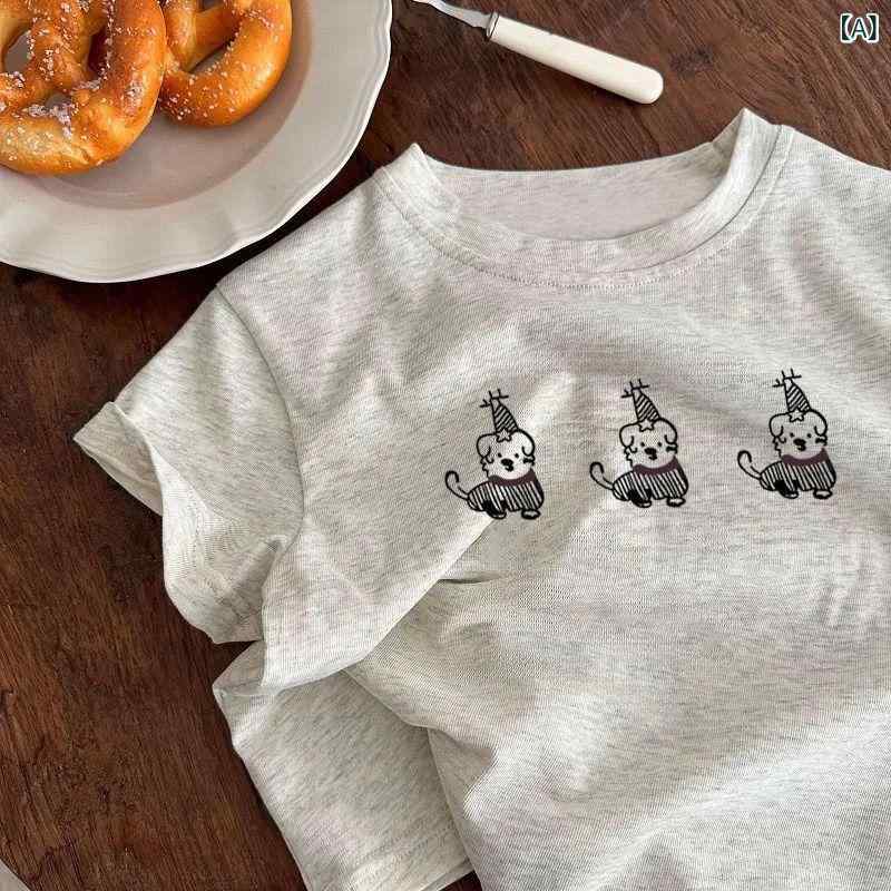 ・カテゴリ: 童Tシャツ・スタイル: カジュアル・主な素材: 綿80%・ネックライン: クルーネック・袖丈: 短袖・柄: その他・カラー展開: 灰色三只小狗,灰色H iDog,灰色CUTe baby・サイズ展開: 80cm,90cm,100cm,110cm,120cm,130cm,140cm,150cm