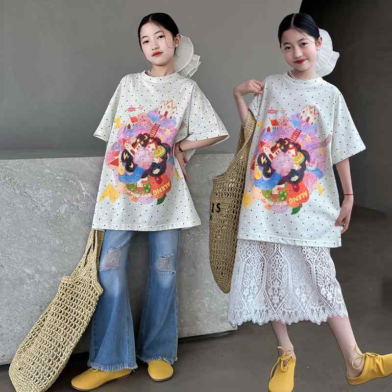 ・カテゴリ: 童Tシャツ・スタイル: 韓版・主な素材: 綿95%・袖丈: 短袖・柄: 丸点・要素: 印花、親子、潮范・ネックライン: 丸領・機能: 吸湿排汗・カラー展開: 灰色・サイズ展開: 120cm、130cm、140cm、150cm、160cm、170cm、180cm