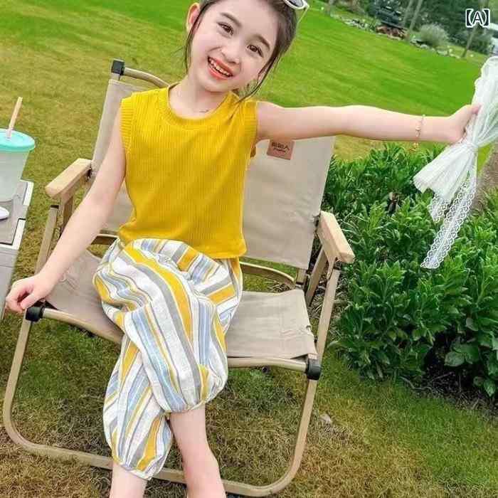 ・対象性別: 女・スタイル: 休闲・セットアップ: 裤套装・セット数: 2点・袖丈: 短袖・フード: なし・パンツ丈: 長ズボン・厚み: 薄手・柄: ストライプ、チェック・要素: スポーツ、セットアップ、ストリート・トップスタイル: プルオーバー・カラー: イエロー・身長対応: 120cm、130cm、140cm、150cm、160cm、170cm