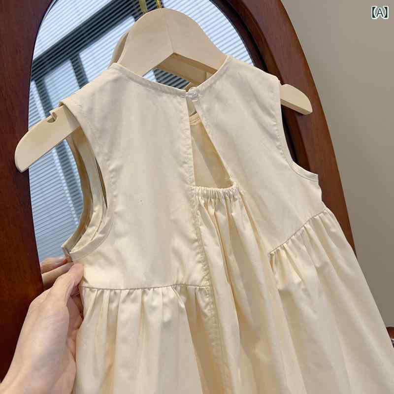 ワンピース 女の子 キッズ ノースリーブ ギャザー 背中開き プリンセスドレス カジュアル おしゃれ 春夏 fork-br-11020233 フォークBR サンプル画像2