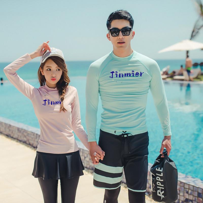 Ladies - レディース 長袖 スキューバ ダイビングスーツ 浮潜 セット 防晒 スイムウェア ワンピース 長ズボン ポリエステル 伸縮性 速乾 顯瘦 純色 成人用 水中 スポーツ 泳ぎ シュノーケリング ビーチ アクティビティ 軽量 フィット感