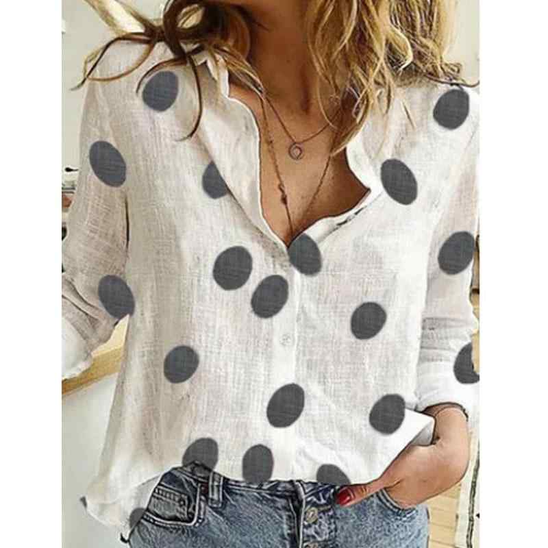 ・カテゴリ: シャツ・スタイル: OL通勤・主な素材: 綿30-50%、ポリエステル51-70%・柄: 波点・デザイン: 開襟・袖丈: 長袖・袖型: シャツ袖・版型: ワイド・衣長: 普通(50-65cm)・襟型: スタンドカラー・流行要素: プリント、ステッチ・カラー展開: 波点白、菊花白、星白・サイズ展開: S、M、L、XL、2XL、3XL、4XL、5XL