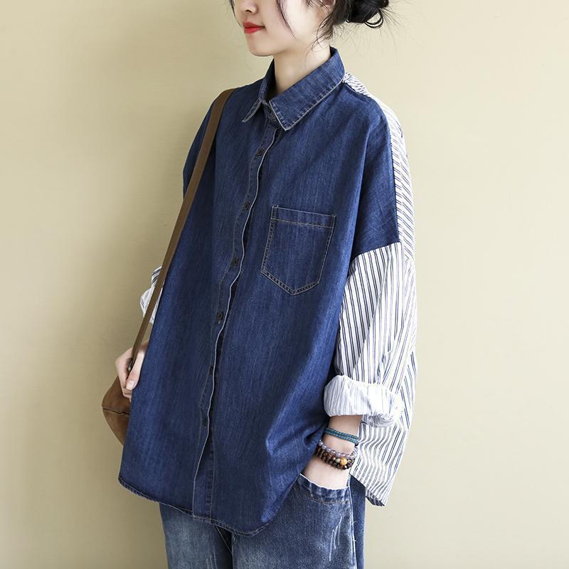 ・カテゴリ: シャツ・スタイル: 都市・主な素材: 牛仔棉・袖丈: 長袖・柄: 無地・袖型: 標準・フィット: ルーズ・衣丈: 標準(50cm<衣長≤65cm)・ネックライン: POLO・デザイン要素: ポケット・カラー展開: 画像色・サイズ展開: 均码