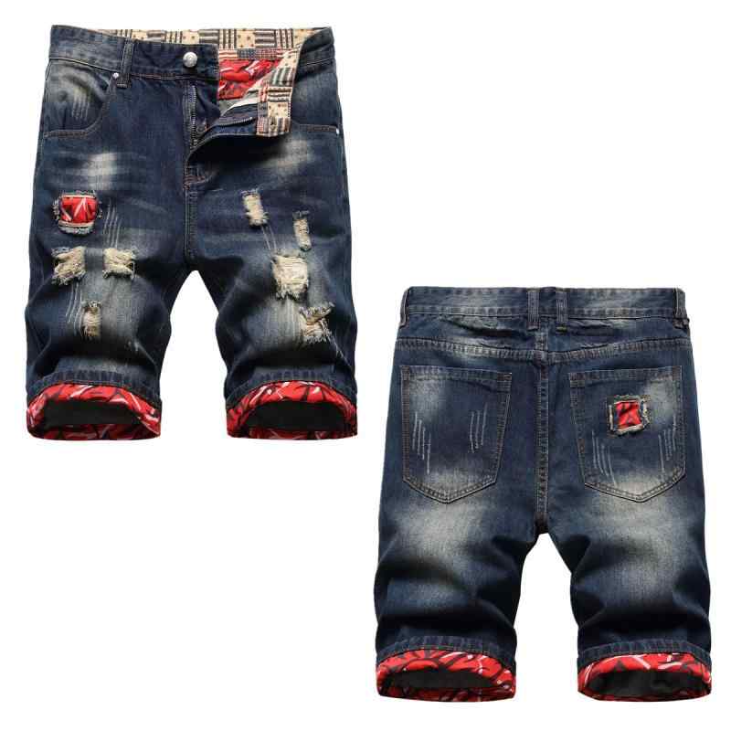 Other - メンズ ショートパンツ 破れ 補丁 デザイン 牛仔布 直筒型 微弾力 復古風 ファッション 夏用 通勤 普段使い アウトドア 軽量 ストレッチ デニム素材 洗濯可能 耐久性 スタイリッシュ コーディネート 人気スタイル