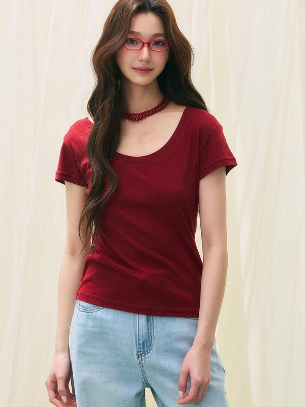 Tシャツ レディース 春夏 シルク混 丸首 クルーネック ウエスト絞り 着痩せ カジュアル ベーシック 韓国風 トップス・カテゴリ: Tシャツ・スタイル: カジュアル、プルオーバー・素材: アクリル50-70%、シルク30%以下・ネックライン: ラウンドネック・袖丈: 半袖・袖タイプ: レギュラー・着丈: 50-65cm・シルエット: スリムフィット・柄: 無地・加工: 高温定型・流行: ウエストシェイプ・カラー展開: レッド、グレー、ブラック・サイズ展開: S、M、L、XL