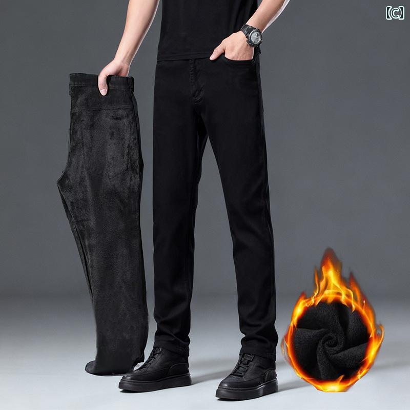 Rakuten - メンズ ジーンズ 春夏 大きいサイズ 高伸縮 ぽっちゃり スリム 細脚 黒 長ズボン コットン 素材 直筒 ミドルウエスト ジッパー 開襟 微弾性 日常 使い 基本 スタイル 青春 流行 百 搭 水洗 猫須 加工 薄手 長丈 ズボン 口 直筒 型 普通