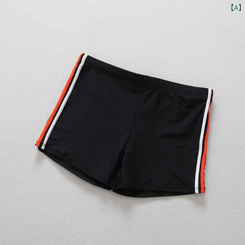 メンズ 泳パンツ 快適 スポーツ 個性 コントラスト 縁 ファッション 泳パンツ レジャー 平角 タイプ 潮 スタイル ニルオン 素材 速乾 機能 水着 男性用 ビーチ プール アクセサリー ブラック ネイビー レッド