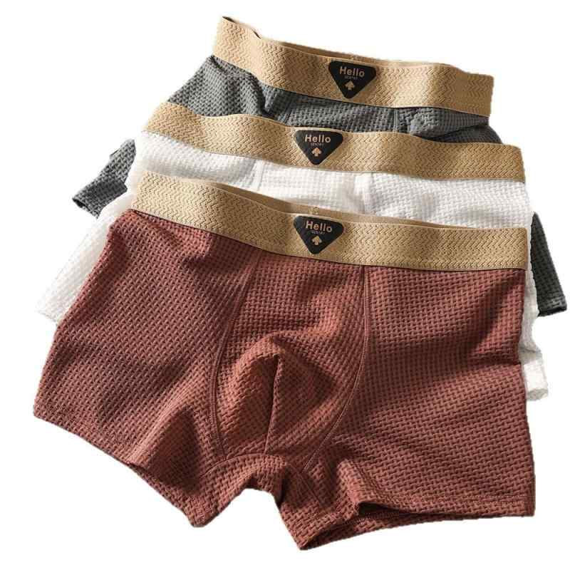 Other - メンズ ボクサーパンツ ナイロン 接触冷感 透気性 メッシュ 柔らか 中腰 四角 男性用 下着 室内 日常使い 軽量 伸縮性 純色 黒 灰 白 赤 オールシーズン