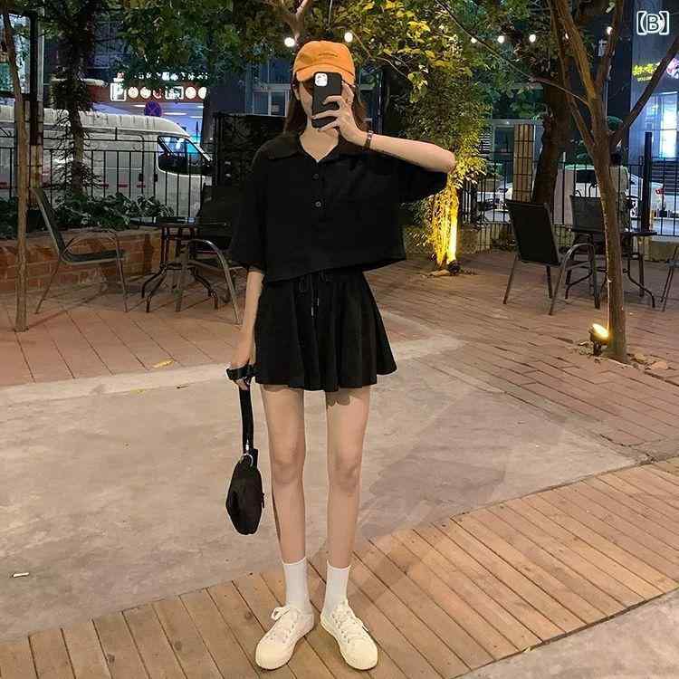 レディース ポロシャツ セットアップ 春季 ショートスリーブ Tシャツ ワイドパンツ...